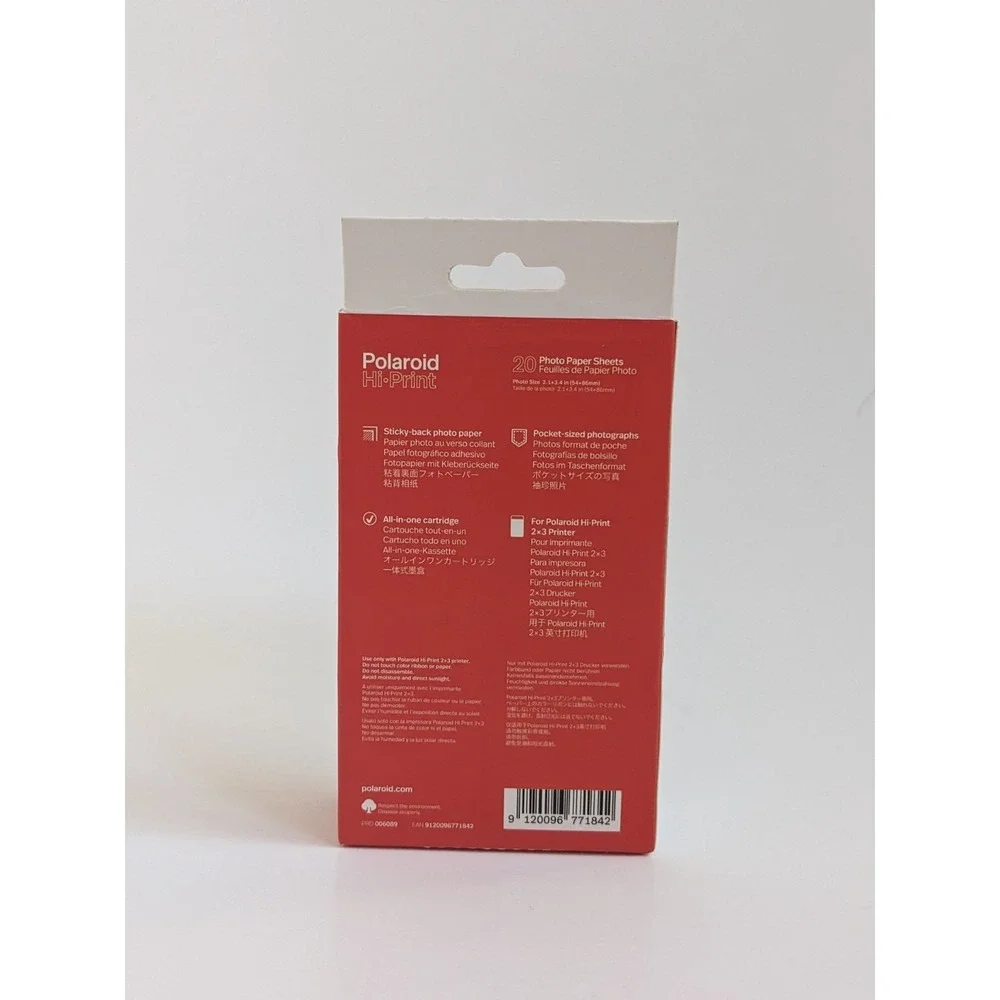 Polaroid Hi-Print Paper - 2x3 Photo Paper Cardridge - 20 Photos (6355) - NEW
